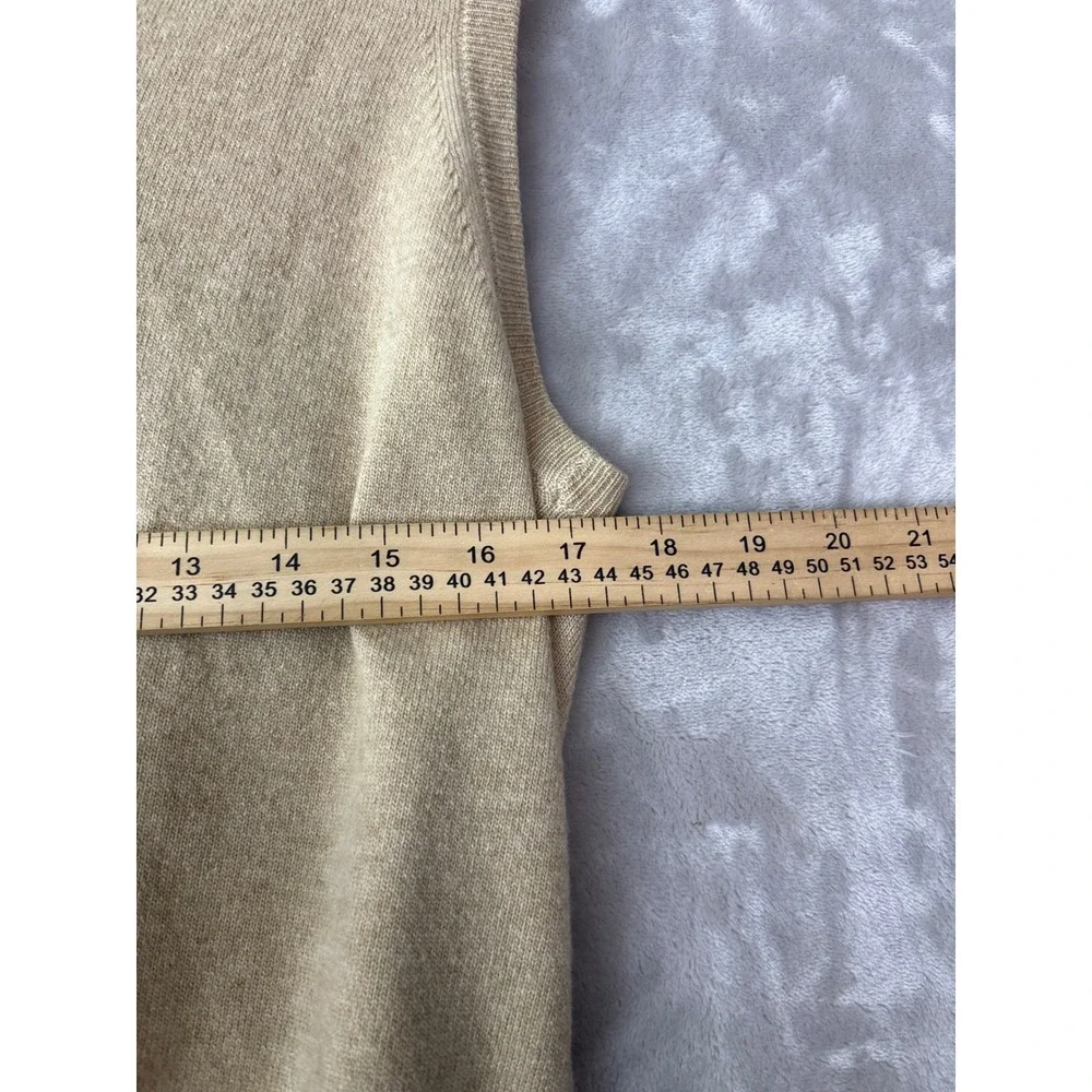 Bullock & Jones Tan 100% Cashmere V-Neck Sweater Vest Made in Scotland Mens S